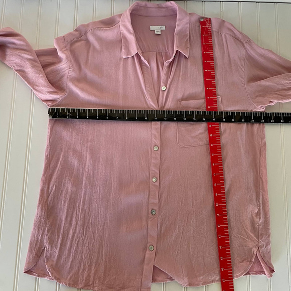 J.Jill Buttondown pink blouse size L Oversized - Picture 7 of 9